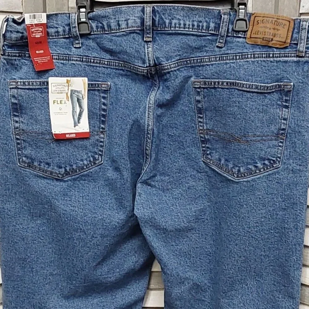 Mens Fit Flex Jeans Relaxed Fit | Signature by Levi Strauss & Co | 42X30